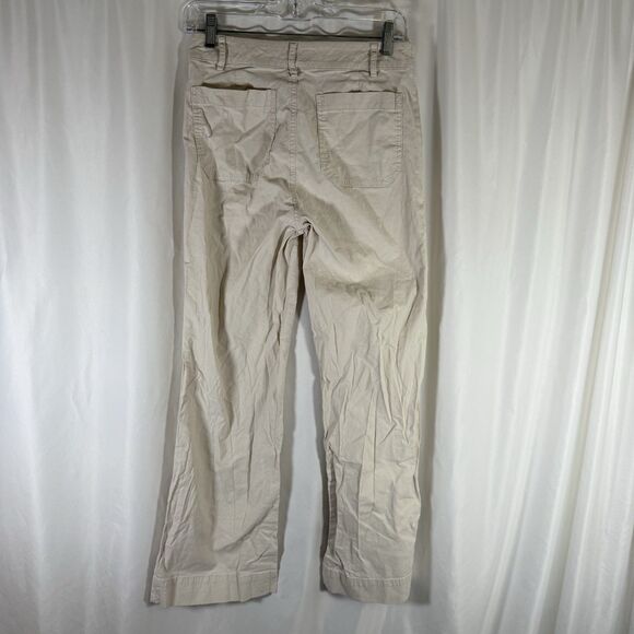 J. Crew Pants Women's 27 Beige Cotton Linen Blend Mid Rise Button Zip - Picture 6 of 8